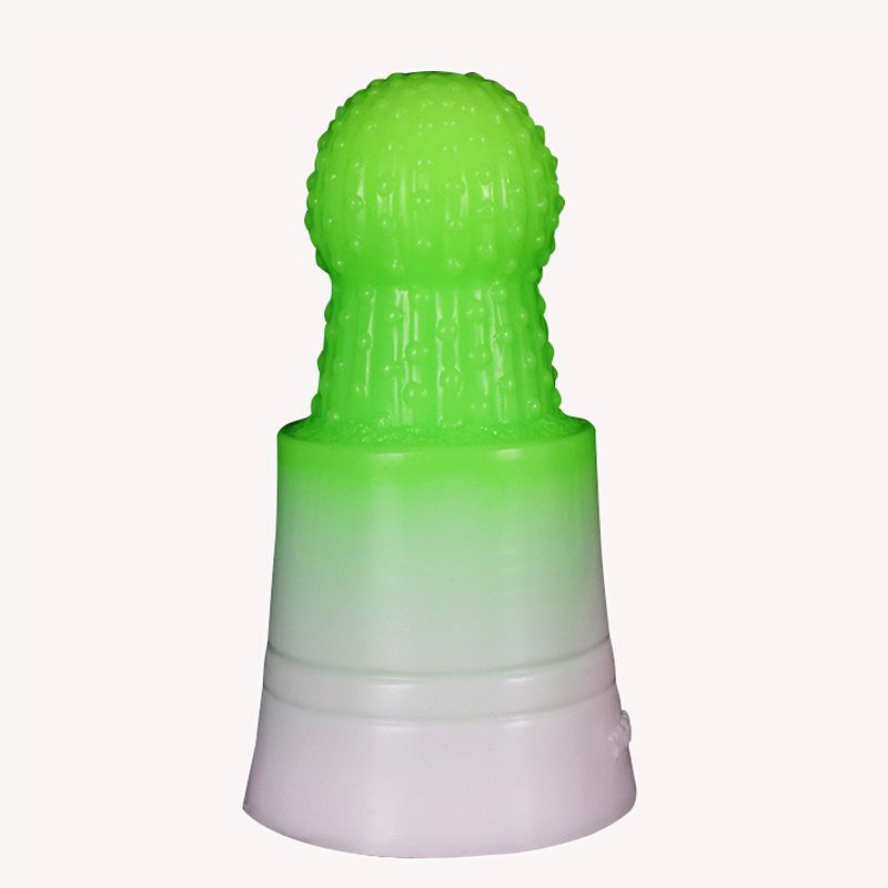 Prickly Pear Anal Plug Green made of silicone with perfect softness and hardness, size 16.5 x 8.2cm.