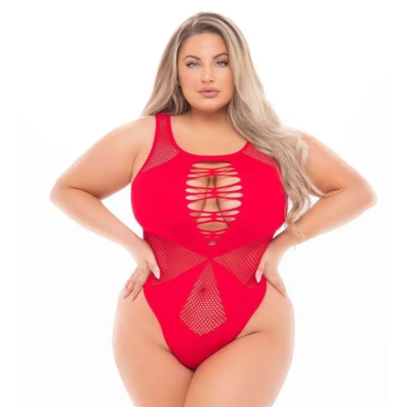 Duchess High Neck Bodysuit Black Pink Lipstick Discreet Intimate Essentials.