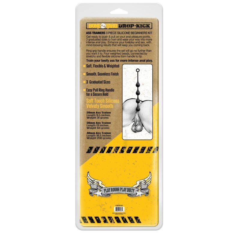 Boneyard Drop-Kick silicone anal training kit for beginners with 3 graduated sizes and soft touch silicone.