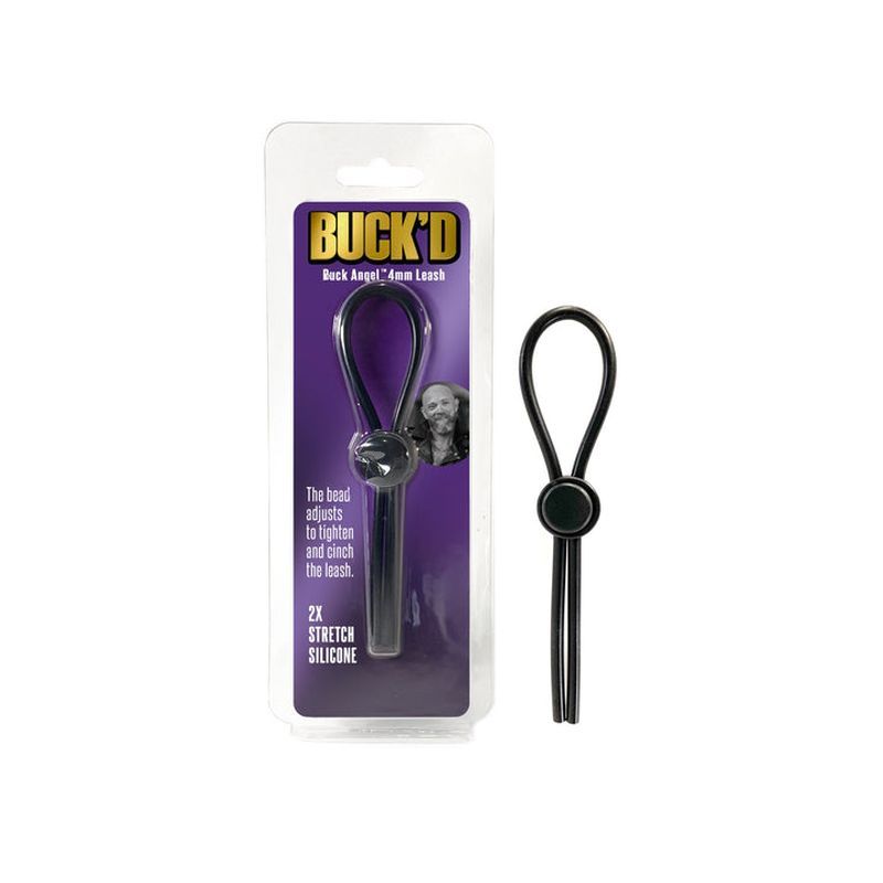 Buckd 4mm adjustable bead leash for trans men in packaging, featuring adjustable silicone design.