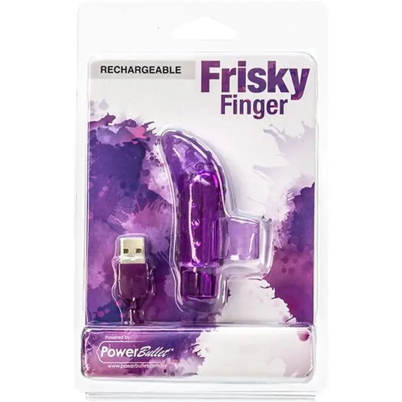 Frisky Finger Rechargeable Purple PowerBullet Discreet Intimate Essentials.