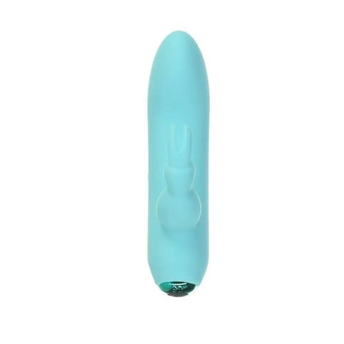 Alices Bunny Rechargeable Bullet w Rabbit Sleeve Teal PowerBullet Discreet Intimate Essentials.