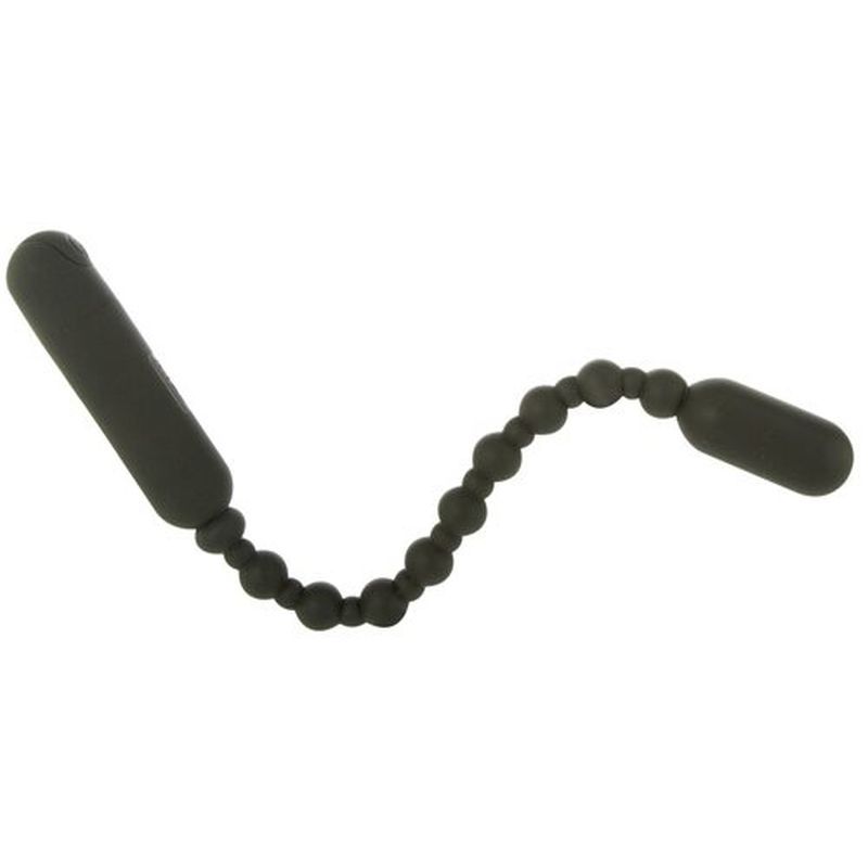 Rechargeable Booty Beads Black - flexible anal toy with strong motor and 7 intense functions for ultimate stimulation.