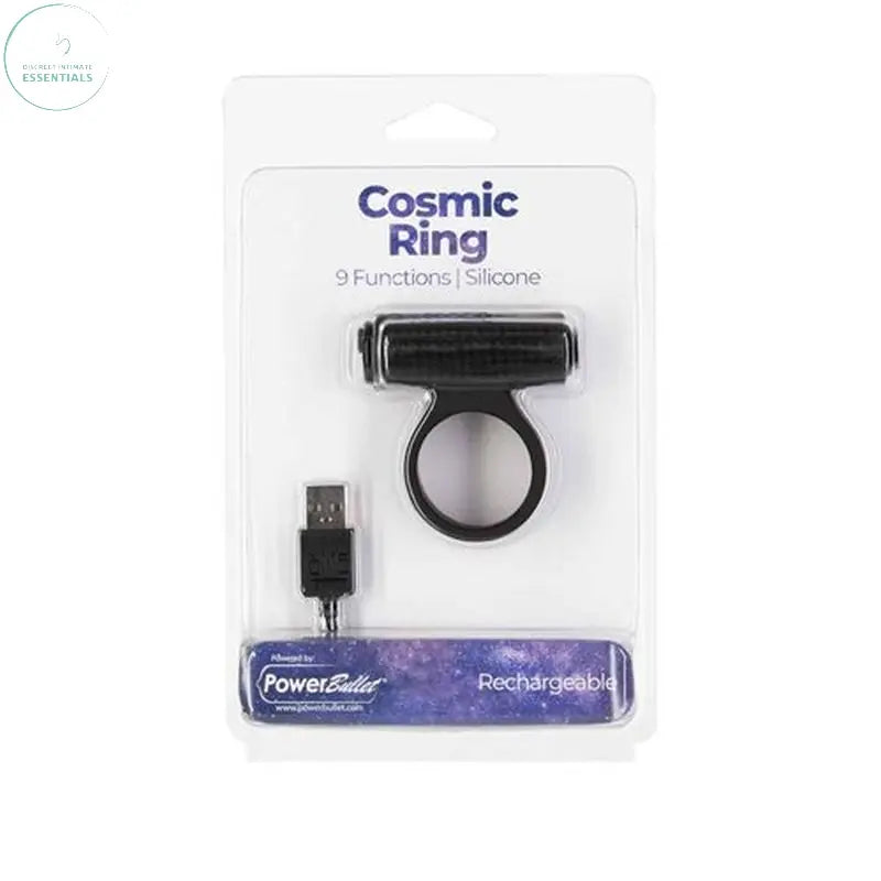 Affordable quality Power Bullet Cosmic Cock Ring w Bullet Black  from PowerBullet by Discreet Intimate Essentials with Discreet Delivery 