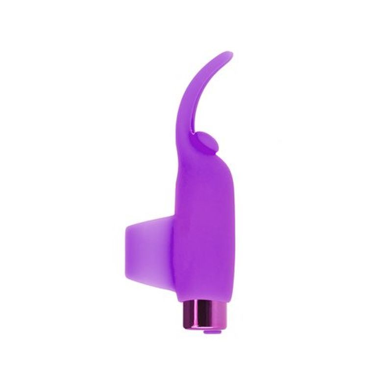 Rechargeable teasing tongue vibrator in purple, designed for targeted vibrations and pleasurable sensations.