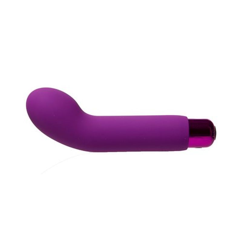 G-spot vibrator with removable silicone sleeve in purple color, designed for intimate pleasure and convenience.