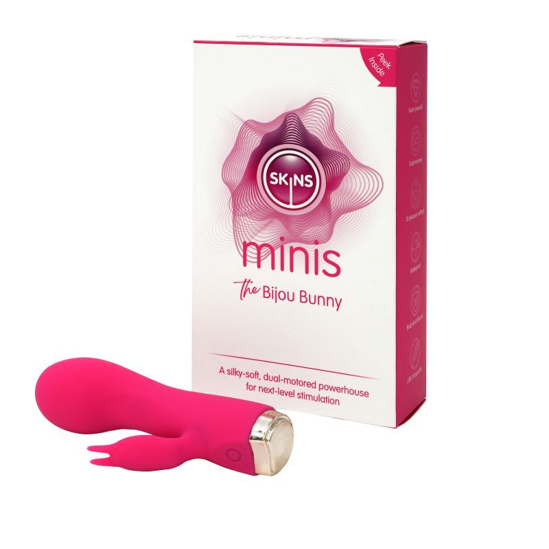 Skins Minis - The Bijou Bunny, a mini vibrating bunny toy with dual motors for ultimate pleasure.