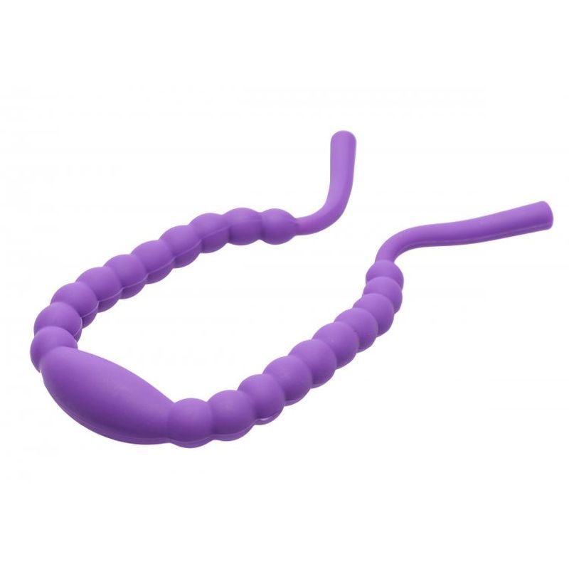 Hands free oral enhancer designed for pleasure, featuring flexible ends for easy adjustment and stimulation in purple.