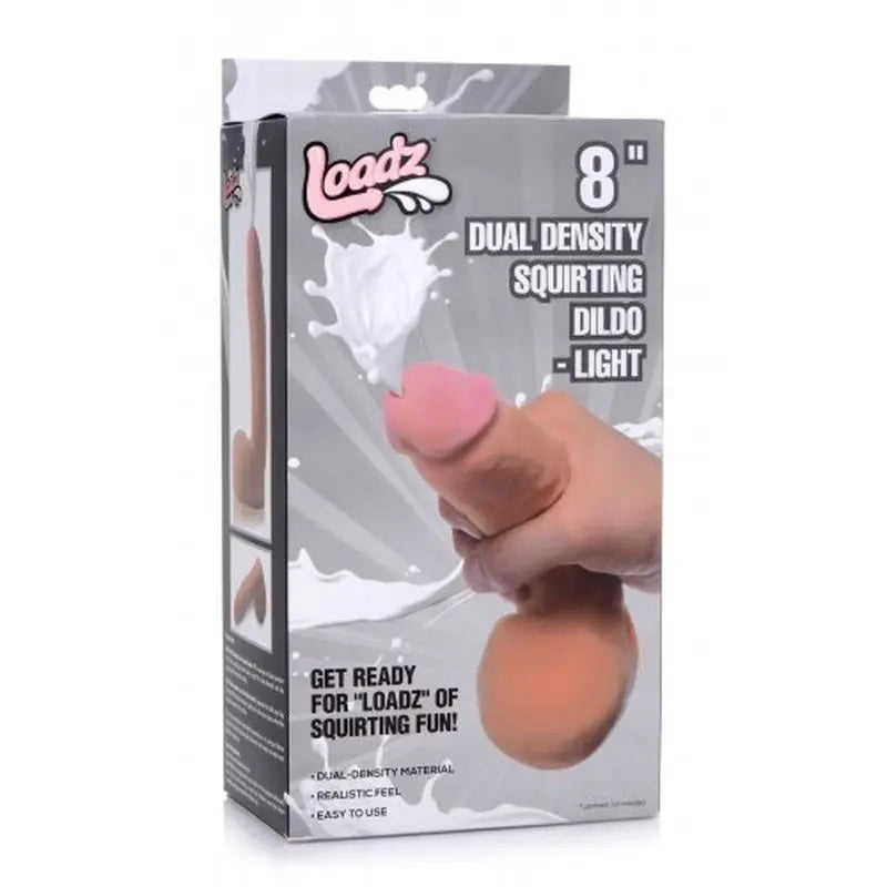 8in Dual Density Squirting Dildo w Balls Reservoir Loadz Discreet Intimate Essentials.