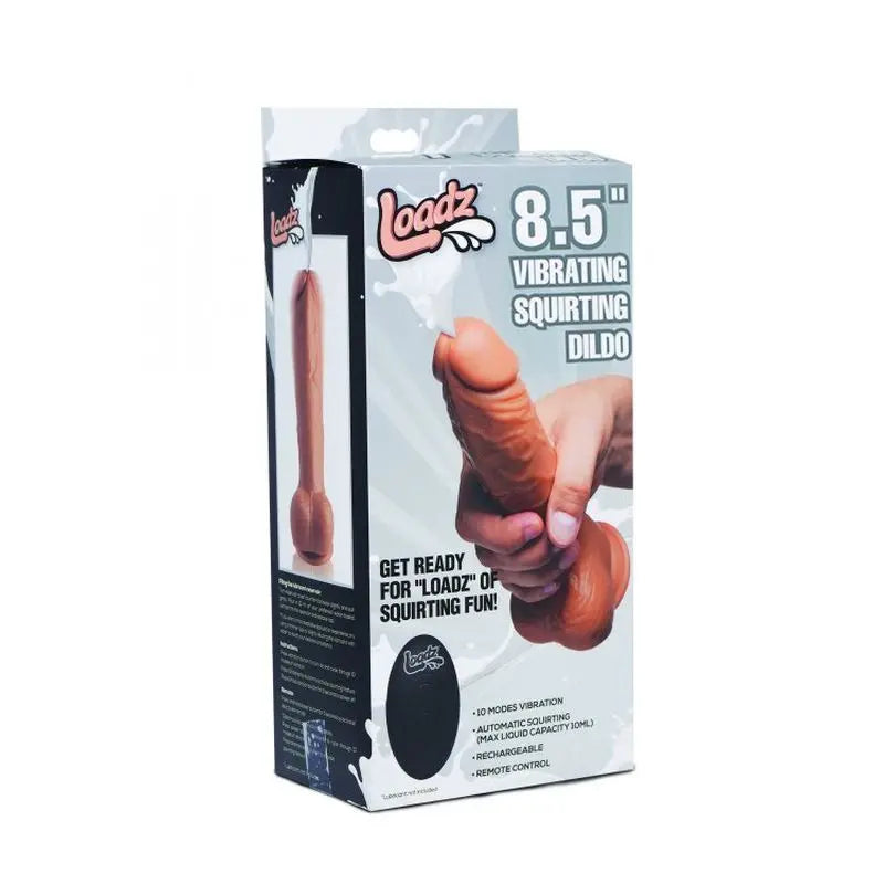 8.5in Dual Density Squirting Dildo Medium Skin Tone w Remote Loadz Discreet Intimate Essentials.