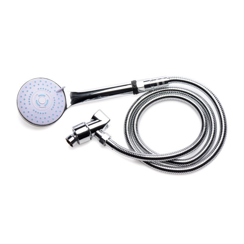 Discreet Shower Enema Set with a chrome showerhead and flexible hose for easy installation and use.