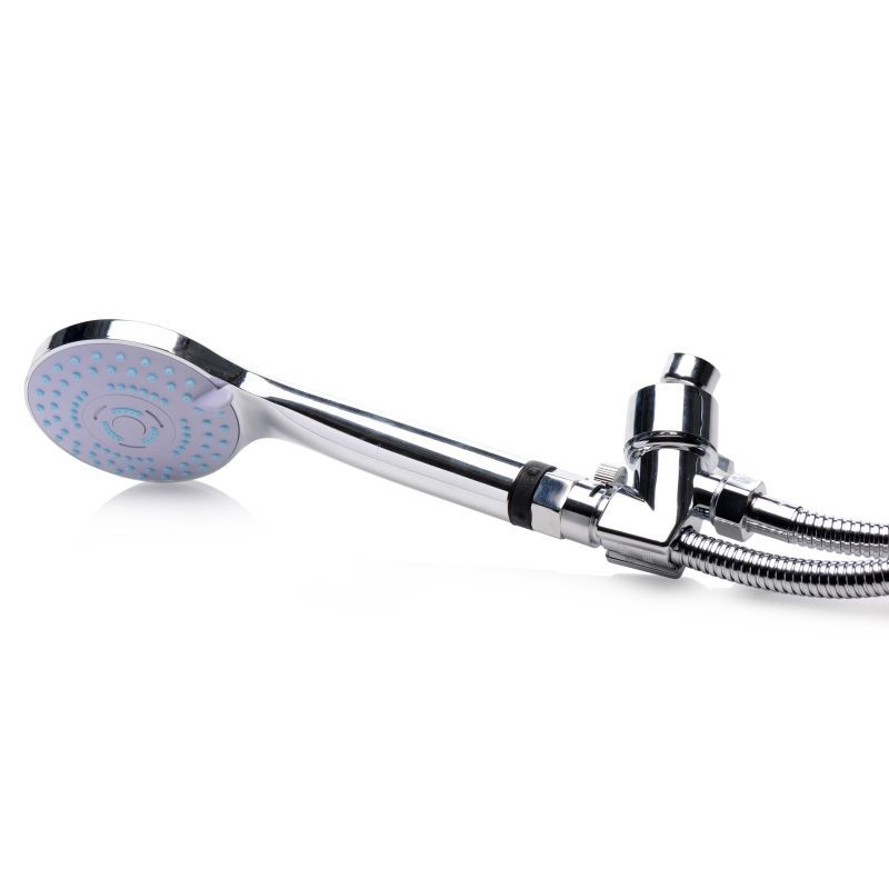 Discreet Shower Enema Set chrome shower head with hose attachment for convenient cleaning and enema use.