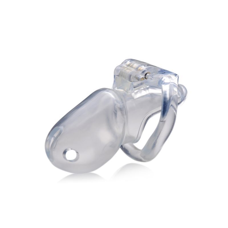 Clear Captor Chastity Cage Large, a transparent chastity device designed for comfort and control.