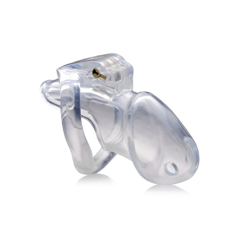 Clear Captor Chastity Cage Medium, a clear chastity cage designed for comfort and security.