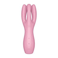Satisfyer Threesome 3 lay-on vibrator for clitoral stimulation in pink with adjustable arms and dual motors.