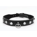 Bling Vixen Leather Choker w Clear Rhinestones adorned with glimmering rhinestones and O-Ring for accessories.
