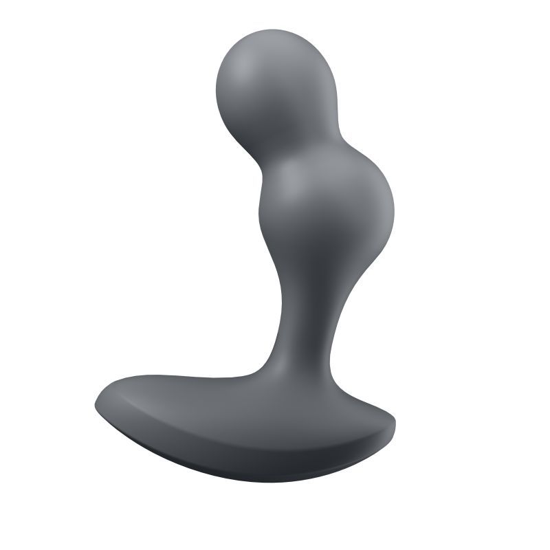 Satisfyer Deep Diver app compatible vibrating anal plug in grey, featuring unique anal bead design and powerful motor.