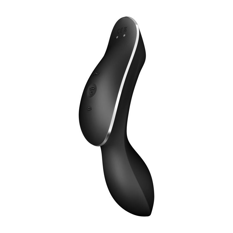 Satisfyer Curvy Trinity 2 Insertable Air Pulse Vibrator Black showcasing its sleek design and advanced features.