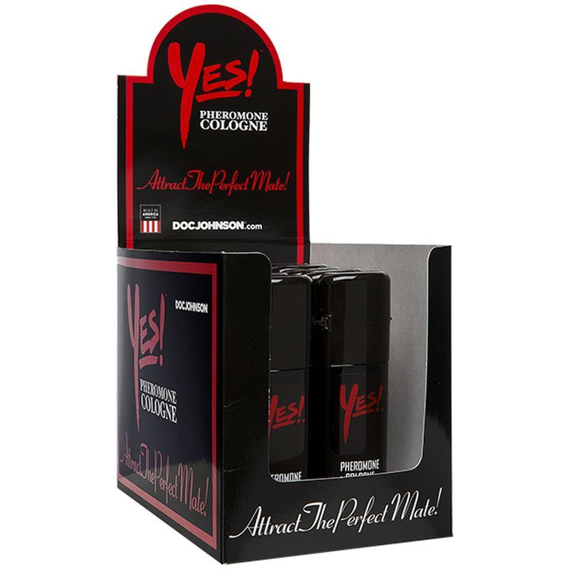 Yes Pheromone Cologne packaging highlighting pheromone cologne for attraction.