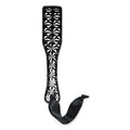 Whip Smart Diamond Paddle Black, a diamond textured paddle with wrist ribbon for unique sensations.