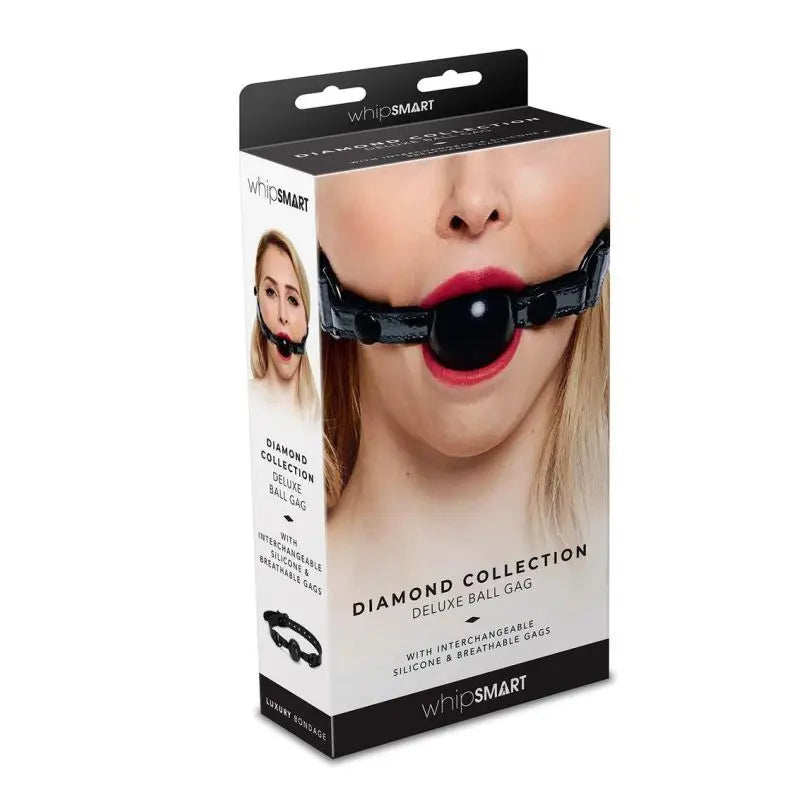 Whip Smart Diamond Deluxe Ball Gag Black Whipsmart Discreet Intimate Essentials.