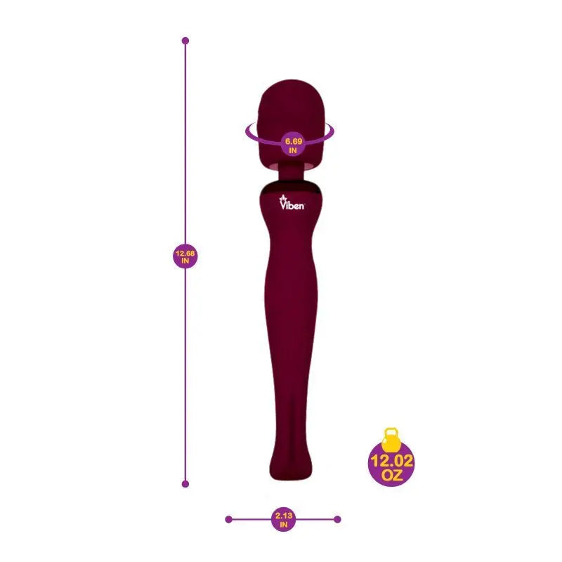 Viben Sultry Rechargeable Wand Massager Ruby Viben Discreet Intimate Essentials.