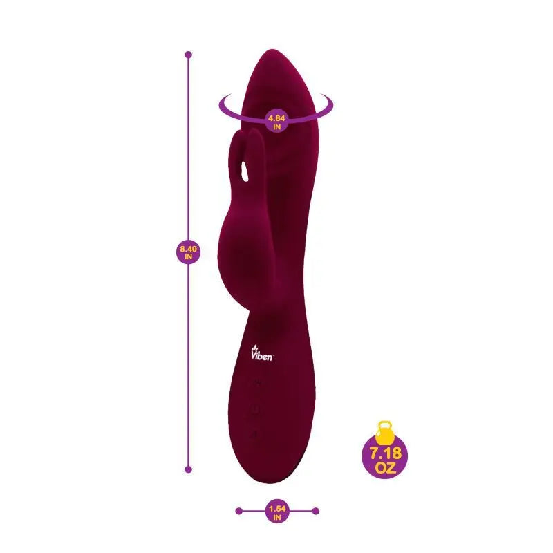 Viben Pzazz Rechargeable Thumping Rabbit Ruby Viben Discreet Intimate Essentials.