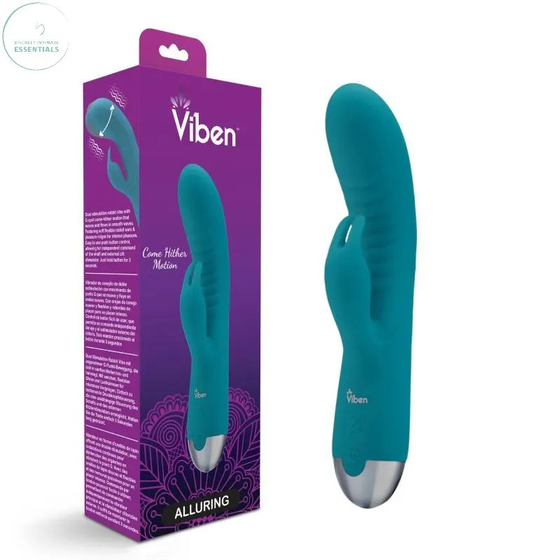 Affordable quality Viben Alluring Come Hither Rabbit Vibe Ocean  from Viben by Discreet Intimate Essentials with Discreet Delivery 