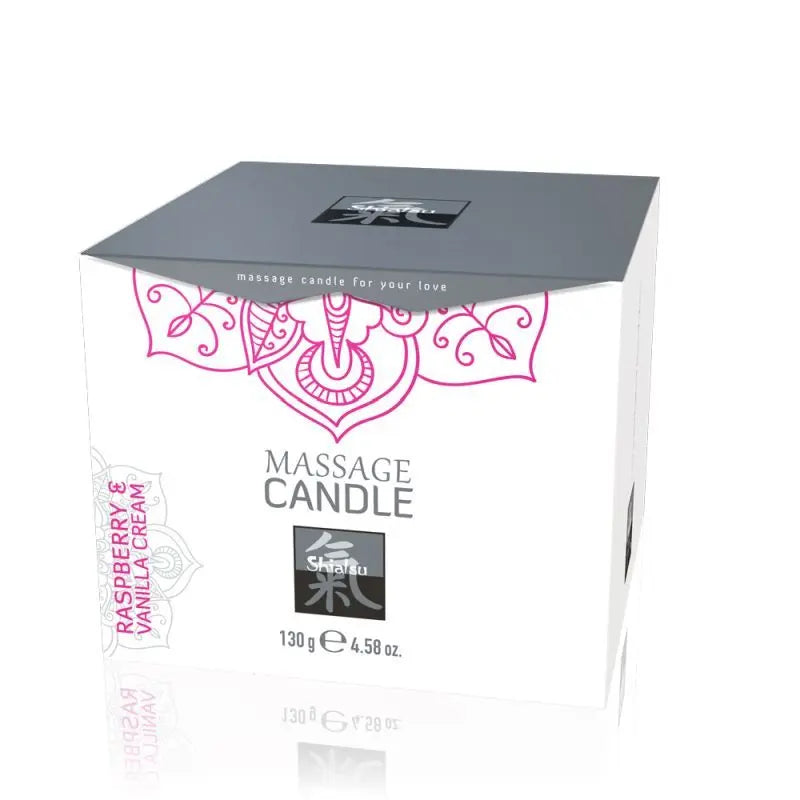 Shiatsu Massage Candle Raspberry Vanilla Shiatsu Discreet Intimate Essentials.