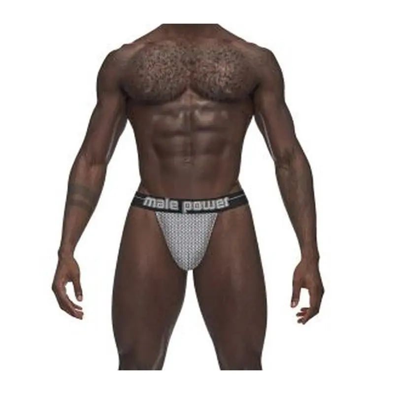 Male Power Sexagon Micro V Thong Grey Male Power Discreet Intimate Essentials.