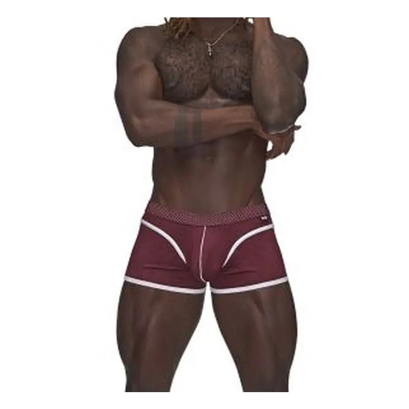 Affordable quality Male Power Sport Mesh Mini Short Burgundy  from Male Power by Discreet Intimate Essentials with Discreet Delivery 