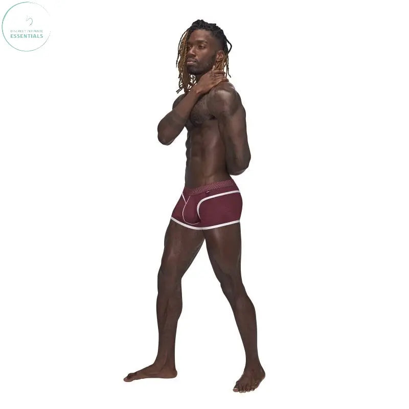 Affordable quality Male Power Sport Mesh Mini Short Burgundy  from Male Power by Discreet Intimate Essentials with Discreet Delivery 