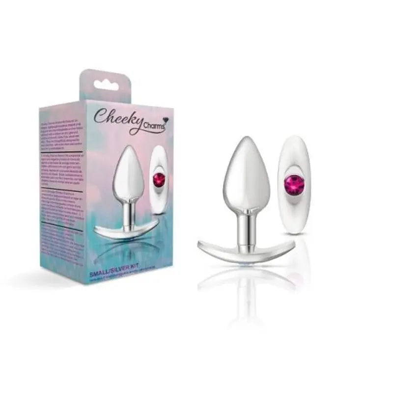 Cheeky Charms Silver Anchor Butt Plug  w Clear and Teal Jewel Kit Cheeky Charms Discreet Intimate Essentials.