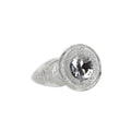 Luxurious glass anal plug with clear gem base and sparkling mini glass beads for a sleek and elegant experience.