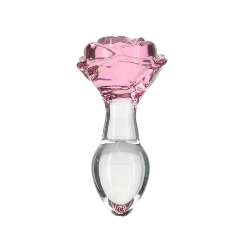 Pillow Talk Rosy Luxurious Glass Anal Plug w Clear Gem Pillow Talk Discreet Intimate Essentials.