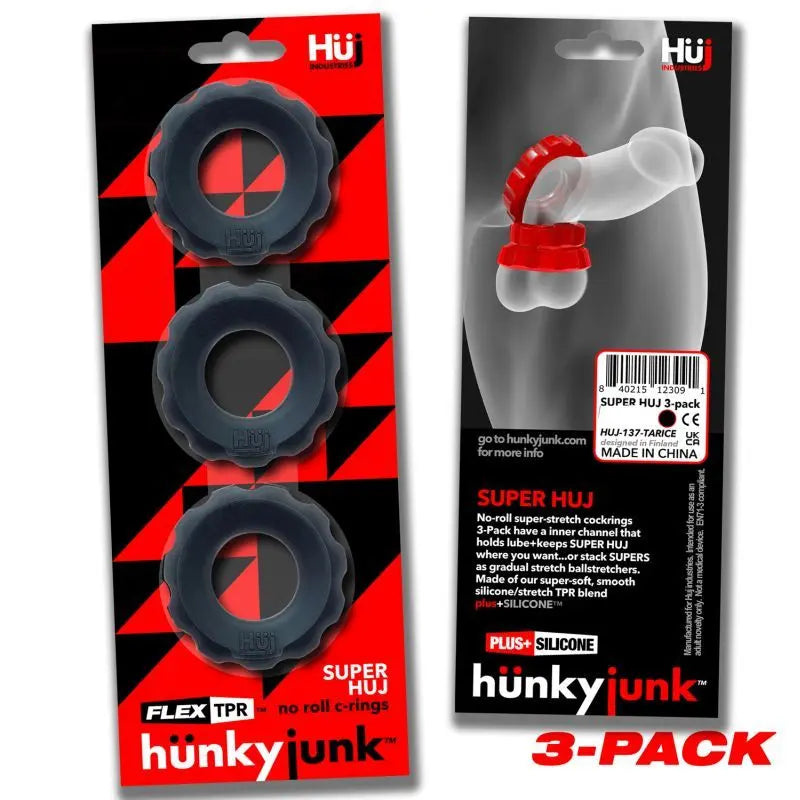 Super Hunkyjunk 3 Pc Cockrings Tar Ice Hunkyjunk Discreet Intimate Essentials.