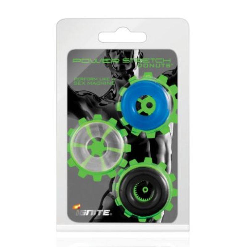 Affordable quality Power Stretch Donuts 3 Pc Multi Colour  from Si Novelties by Discreet Intimate Essentials with Discreet Delivery 
