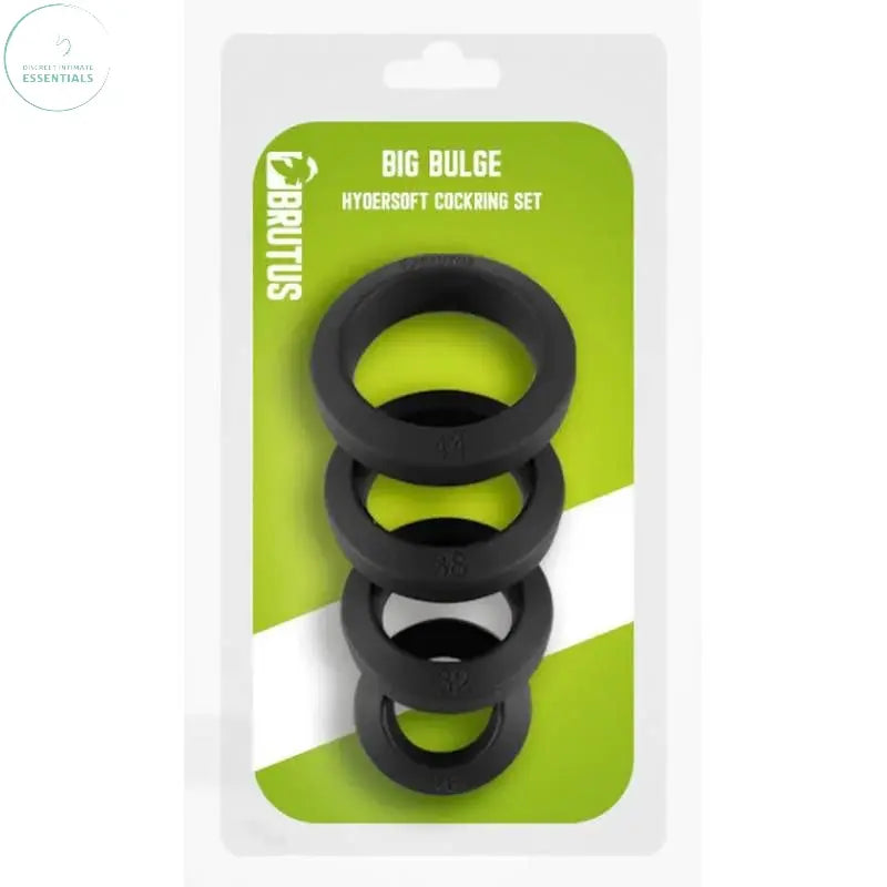 Affordable quality Brutus Big Bulge Silicone Cock Ring 4 Pc Set  from Brutus by Discreet Intimate Essentials with Discreet Delivery 