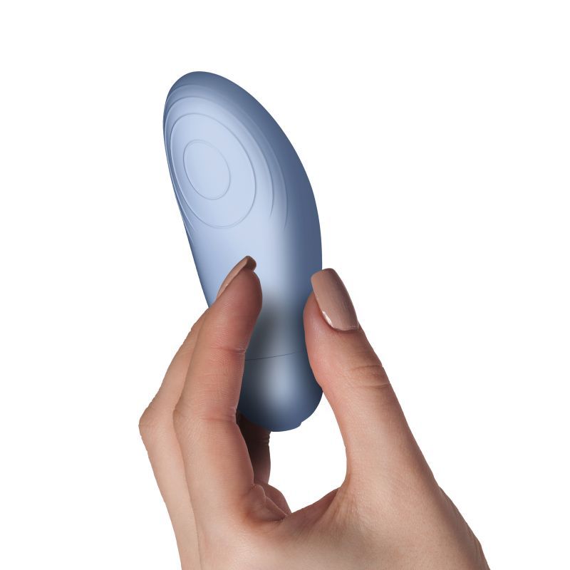 SugarBoo Blue Bae layon massager, a waterproof layon vibrator with 10 functions for targeted stimulation.