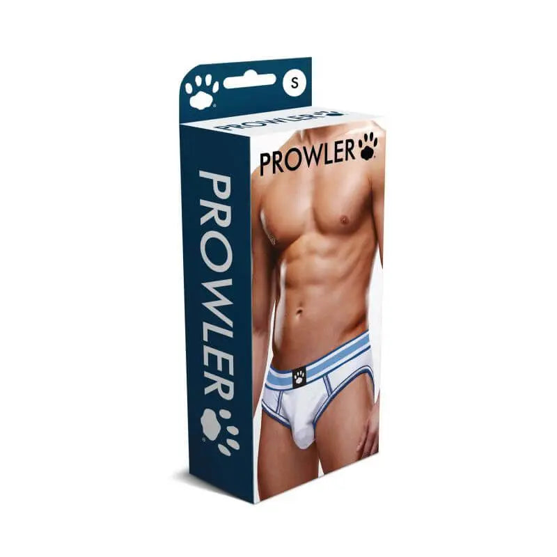 Affordable quality Prowler Open Back Brief White/Blue  from Prowler by Discreet Intimate Essentials with Discreet Delivery 