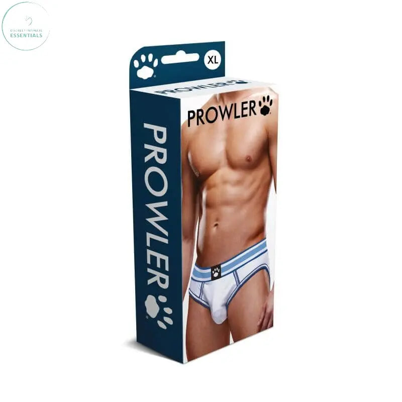 Affordable quality Prowler Open Back Brief White/Blue  from Prowler by Discreet Intimate Essentials with Discreet Delivery 
