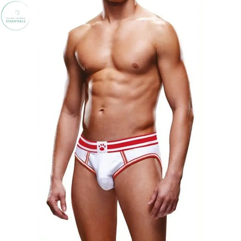 Affordable quality Prowler Open Back Brief White/Red  from Prowler by Discreet Intimate Essentials with Discreet Delivery 