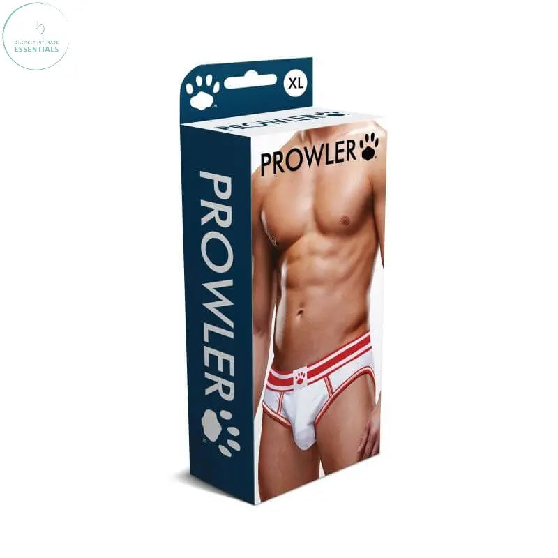 Affordable quality Prowler Open Back Brief White/Red  from Prowler by Discreet Intimate Essentials with Discreet Delivery 