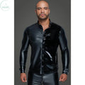 Affordable quality Powerwetlook PVC Long Sleeved Shirt w Button Placket  from Noir by Discreet Intimate Essentials with Discreet Delivery 