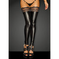 Power Wetlook Stockings With Siliconed Lace, showing seductive siliconed lace stockings for a perfect hold.
