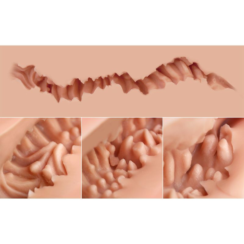 Close-up view of the Kate Doggy Style Mini Hip's realistic and detailed textured interior for intimate pleasure.