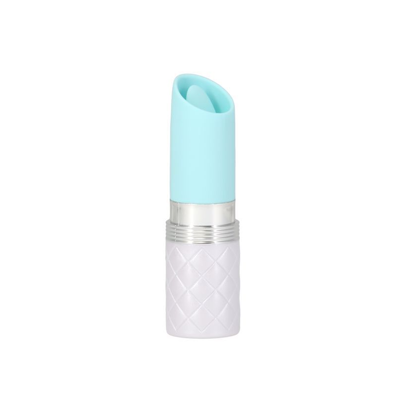 Pillow Talk Lusty lipstick clitoral vibrator in teal, designed for discreet and pleasurable sensations.