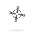 Silver metal 2 pc nipple clamps featuring adjustable screws for enhanced sensation.