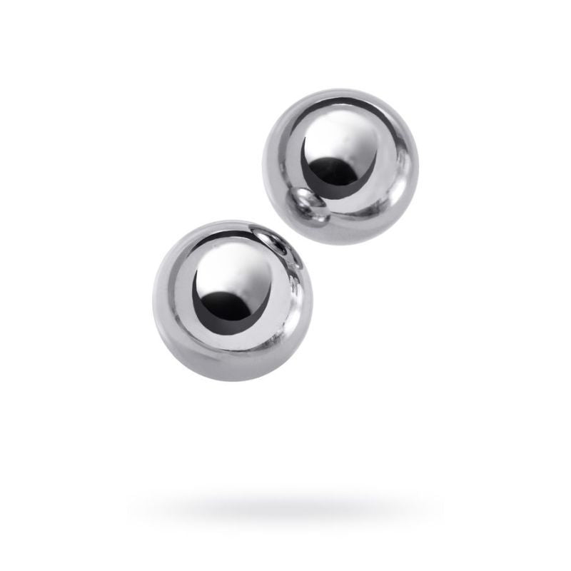 Silver metal vaginal balls 25mm for enhancing sensitivity and vaginal strength.