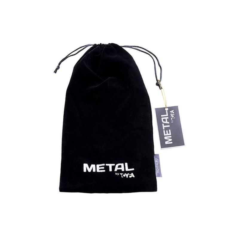 Black velvet storage bag for anal hook for beginners with METAL by Toya branding.